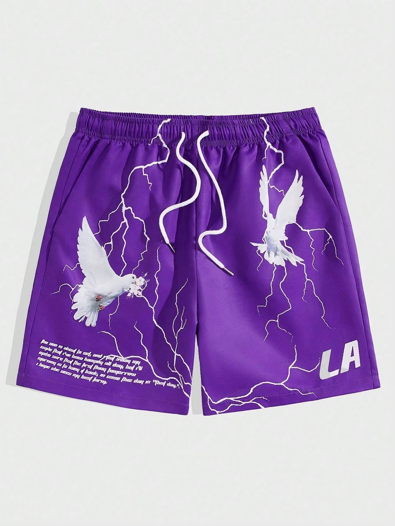 Men Pigeon & Slogan Graphic Shorts Casual Half Pants Unisex Gym Fitness Men'S Trousers Summer Women Shorts Sport Beach Shorts